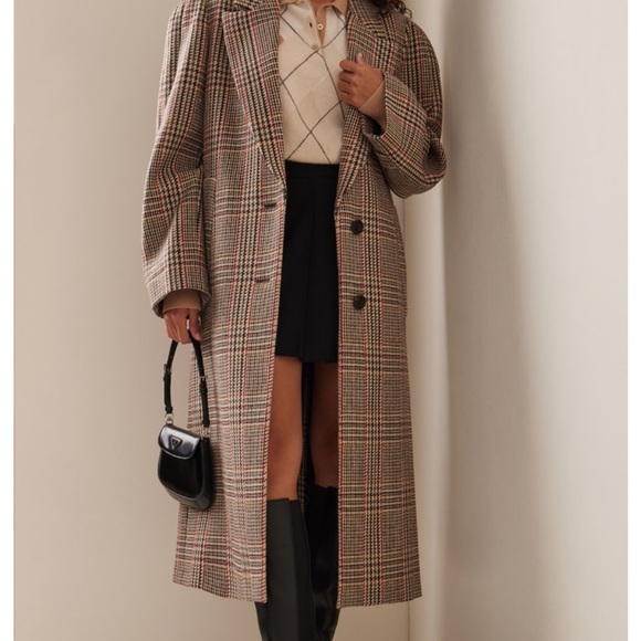 Miu Miu Single-Breasted Tartan coat cut for a oversized fit Lapel collar size 40 - Picture 2 of 16